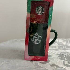 Starbucks Holiday Mug in Green and Red